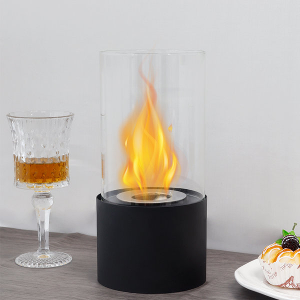JHY DESIGN Metal BioEthanol Outdoor Tabletop Fireplace with Flame